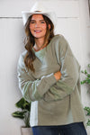 Falling Leaves Sage Pullover