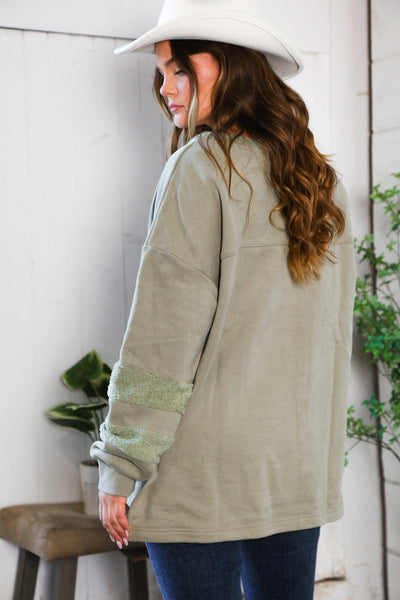 Falling Leaves Sage Pullover