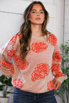 One Wild Rose Coral Cozy Sweater