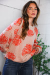 One Wild Rose Coral Cozy Sweater