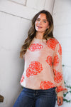 One Wild Rose Coral Cozy Sweater