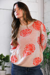 One Wild Rose Coral Cozy Sweater