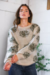 One Wild Rose Olive Cozy Sweater