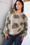 One Wild Rose Olive Cozy Sweater