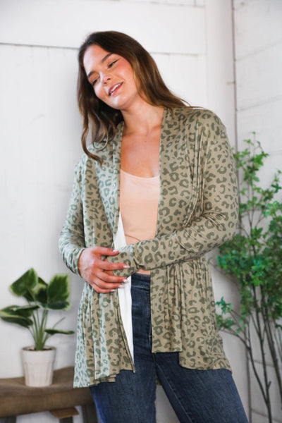 Prowl Around Peplum Open Cardigan