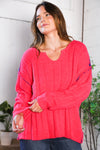 Snuggle Me Hot Pink Thick Ribbed Sweater