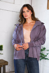 A Cozy Wanderer Dusty Velvet Zip Up Jacket