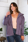 A Cozy Wanderer Dusty Velvet Zip Up Jacket