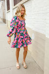 Beautiful You Floral Smocked Square Neck Ruffle Frill Dress