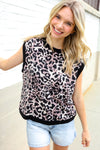 Be Bold Dolman Short Sleeve Leopard Print Knit Top