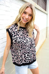 Be Bold Dolman Short Sleeve Leopard Print Knit Top