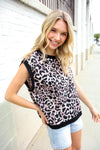 Be Bold Dolman Short Sleeve Leopard Print Knit Top