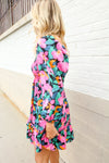 Beautiful You Floral Smocked Square Neck Ruffle Frill Dress