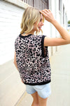 Be Bold Dolman Short Sleeve Leopard Print Knit Top