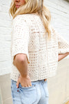 Boho Romance Ivory Hand Crochet Patchwork Short Sleeve Top