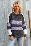 It's Go Time Charcoal Oversized Paisley Floral Print Pullover