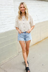 Boho Romance Ivory Hand Crochet Patchwork Short Sleeve Top