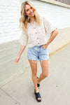 Boho Romance Ivory Hand Crochet Patchwork Short Sleeve Top