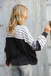 It's Go Time Charcoal Oversized Paisley Floral Print Pullover