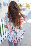 Casual Living Ivory Animal Print Short Sleeve Siky Knit Top