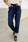 Judy Blue High-Rise Boyfriend Dark Blue Wash Jeans