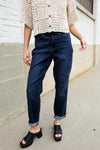 Judy Blue High-Rise Boyfriend Dark Blue Wash Jeans