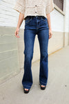 Judy Blue High Rise Trouser Flare Dark Wash Denim Jeans