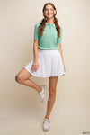 Soft Fabric Pleats Tennis Movement Skort in White