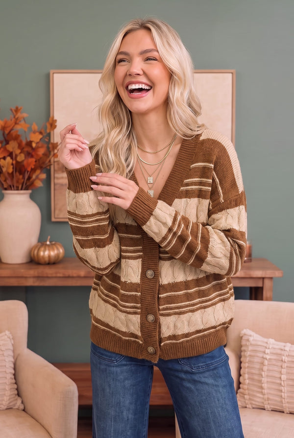 Stripe a Pose Knit Cardigan