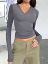 V-Neck Long Sleeve T-Shirt