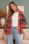 Snuggle Up Striped Button Down Cardigan