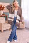 Borrow my Sweater Fringe Cardigan in Mocha