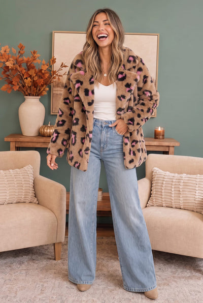 Daring Darling Faux Fur Leopard Coat