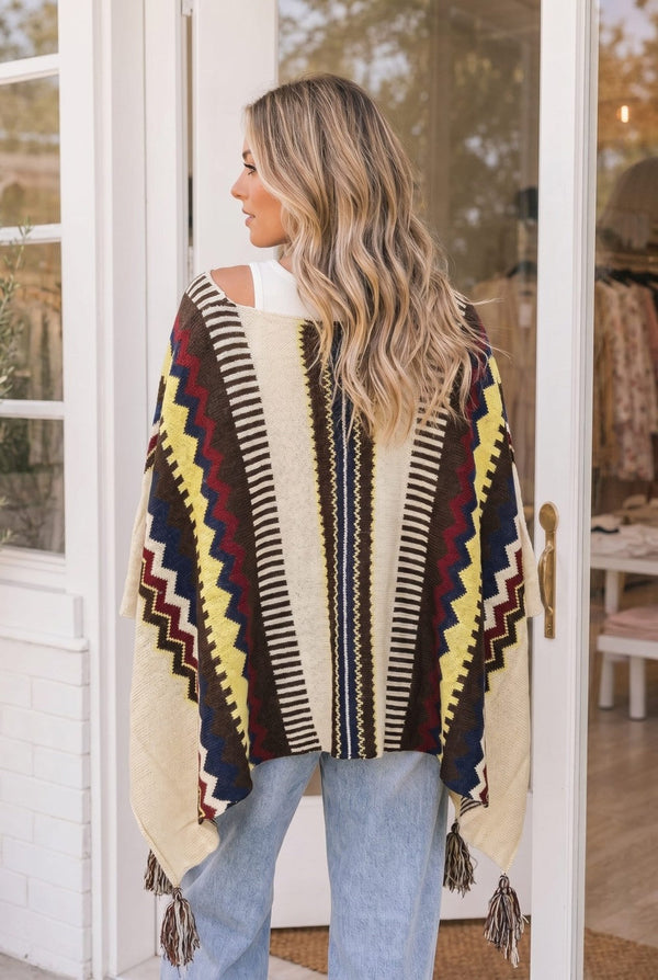 Chilly Nights Kimono Wrap with Tassel Tie