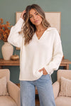 Collar Me Impressed Knit Sweater in Cream