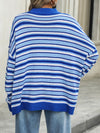 Striped Mock Neck Long Sleeve Sweater