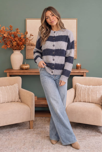 Cuddle Up Button Fuzzy Cardigan