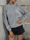 Rib-Knit Mock Neck Sweater