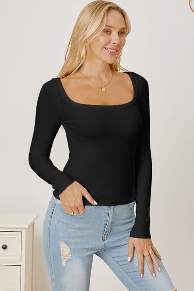 Square Neck Long Sleeve T-Shirt