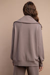 Modal Poly Full Zip Jacket in Mocha