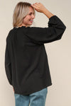 Effortlessly Edgy Button Down Blouse