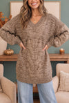 Friday Night Lights Cable Knit V-Neck Sweater