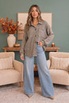 Cozy Knit Shacket in Warm Mocha