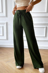 Devine Drawstring Wide Leg Pants with Pocketed