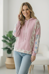 Sweet Spring Blossoms Color Block Hoodie