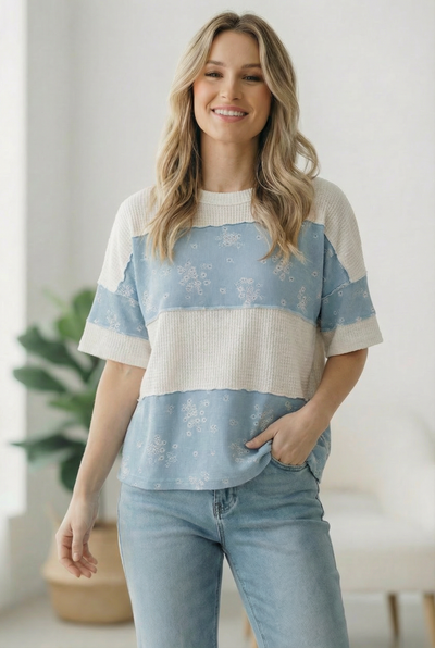 Violets are Blue Colorblock Top