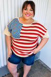 American Flag Jacquard Knit Sweater Top