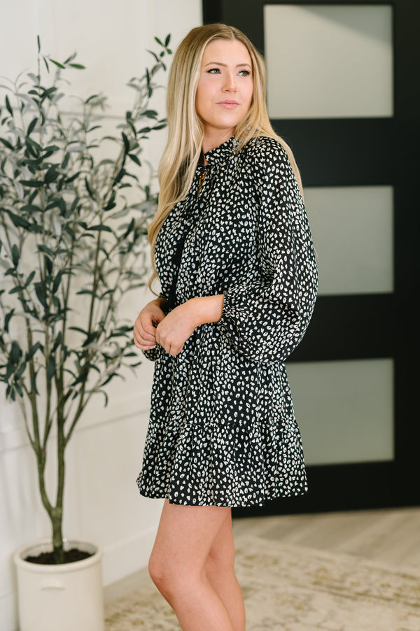 A Cheeky Little Time Tiered Dress in Black