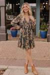 Forest Blooms Long Sleeve Mini Dress