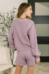 A Little Bit of Comfort Embroidered Top and Bottom Set in Dusty Mauve